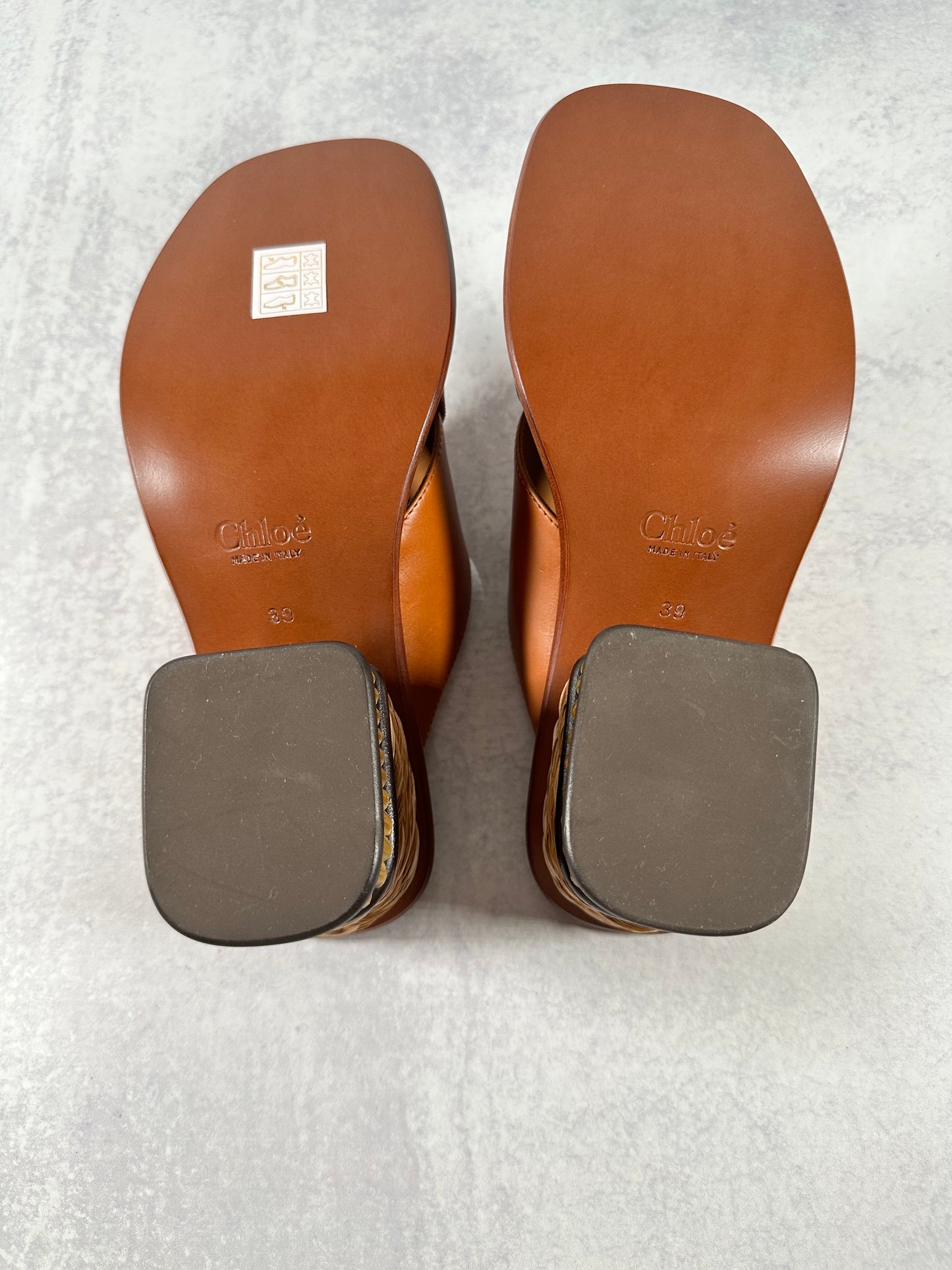Chloe Laia raffia-trimmed mules