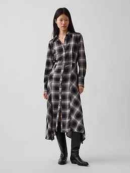 Plaid Maxi Shirtdress — reference image