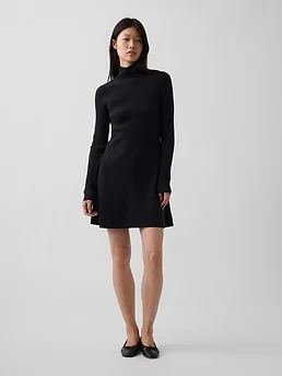 CashSoft Rib Turtleneck Sweater Mini Dress — reference image