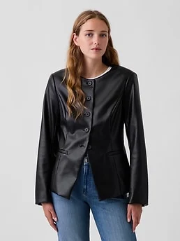 Vegan Leather Blazer Top — reference image