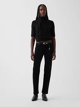 Low Rise Velvet '90s Slim Straight Pants — reference image