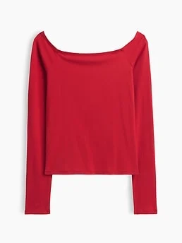 CloseKnit Jersey Off-Shoulder Crop T-Shirt — reference image