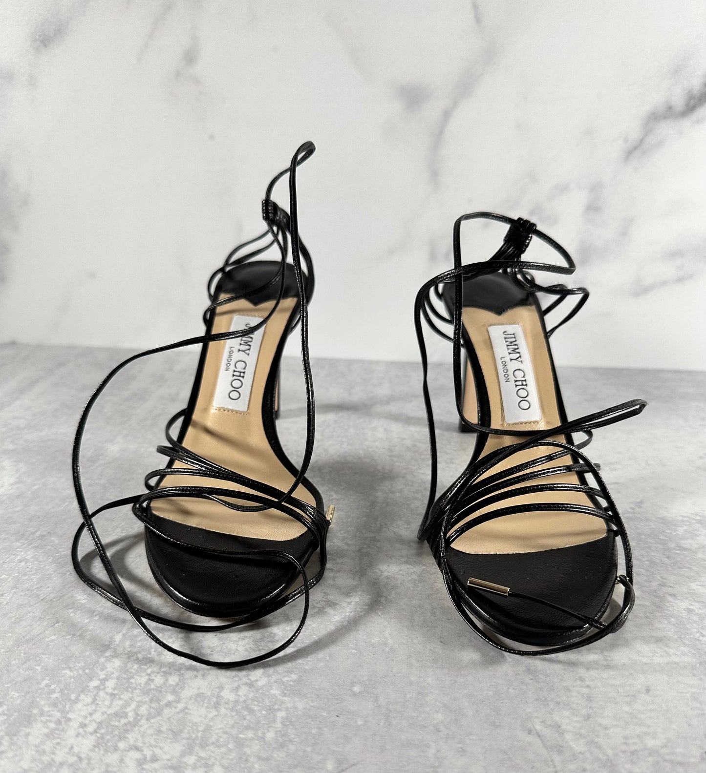 JIMMY CHOO Antia 85 Leather Sandals size 38