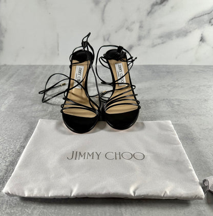 JIMMY CHOO Antia 85 Leather Sandals size 38