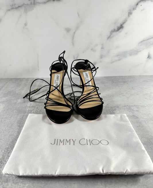 JIMMY CHOO Antia 85 Leather Sandals size 38